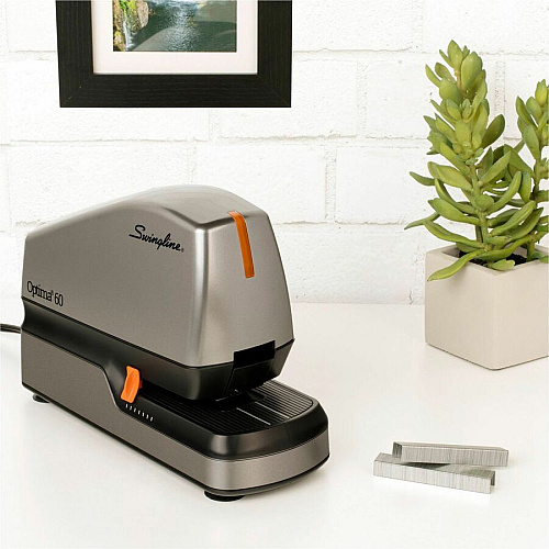 Swingline Optima 60 Electric Stapler Staples Upto 60 Sheet - Silver - 1 Each (48210A)