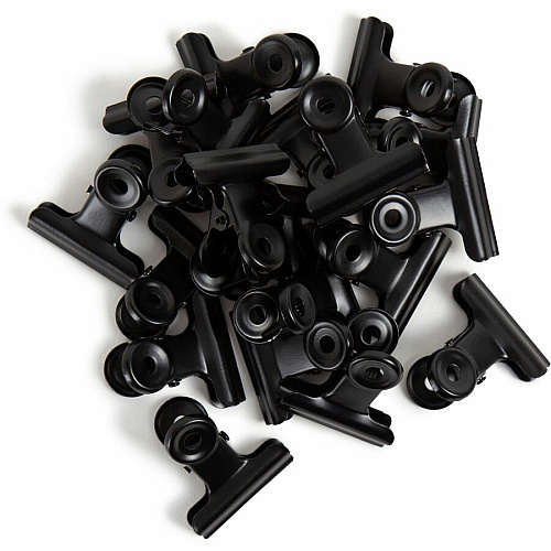 U Brands Bulldog Clip 1.3" Width - 100 Sheet Capacity - for Office, Paper, Home, School, Photo, Project, Classroom, Document, Notes, Assignment - Acid-free, Durable, Reusable, Non-slip Grip, Non-magnetic, Non-toxic - Black - Metal, Steel - 20  (3610U0624)