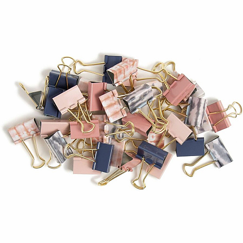 U Brands Binder Clip Medium - 1" Width - 145 Sheet Capacity - for Office, Color Coding, Document, Paperwork, Paper, Home, School, Assignment, Notes, File - Acid-free, Non-magnetic, Non-toxic, Durable, Non-slip Grip - Gold, Assorted, Pink, Purp (3611U0624)