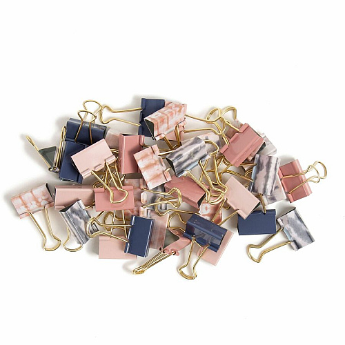 U Brands Binder Clip Medium - 1" Width - 145 Sheet Capacity - for Office, Color Coding, Document, Paperwork, Paper, Home, School, Assignment, Notes, File - Acid-free, Non-magnetic, Non-toxic, Durable, Non-slip Grip - Gold, Assorted, Pink, Purp (3611U0624)