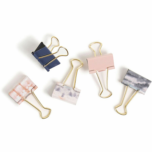 U Brands Binder Clip Medium - 1" Width - 145 Sheet Capacity - for Office, Color Coding, Document, Paperwork, Paper, Home, School, Assignment, Notes, File - Acid-free, Non-magnetic, Non-toxic, Durable, Non-slip Grip - Gold, Assorted, Pink, Purp (3611U0624)