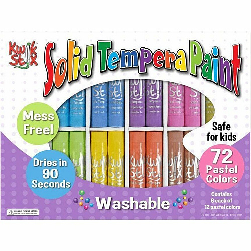 Kwik Stix Kwik Stix Tempera Paint/Paper Set Stick - Assorted Pastel - Washable - 72/Set - 1 Each (692)