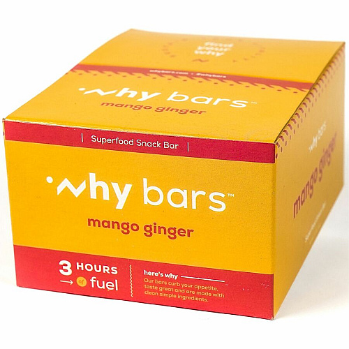 Why Bars Superfood Protein Snack Bars Gluten-free, Dairy-free, Soy-free, Non-GMO, Individually Wrapped - Mango Ginger - 2.04 oz - 12 / Pack (WB5)
