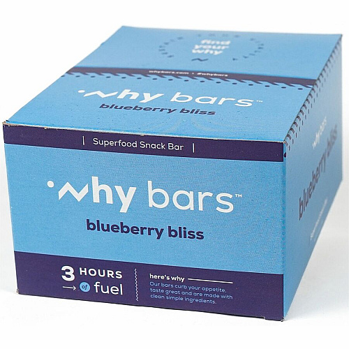 Why Bars Superfood Protein Snack Bars Gluten-free, Dairy-free, Soy-free, Non-GMO, Individually Wrapped - Blueberry Bliss - 2.04 oz - 12 / Pack (WB6)
