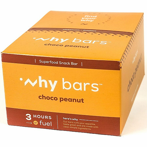 Why Bars Superfood Protein Snack Bars Gluten-free, Dairy-free, Soy-free, Non-GMO, Individually Wrapped - Choco Peanut - 2.04 oz - 12 / Pack (WB2)
