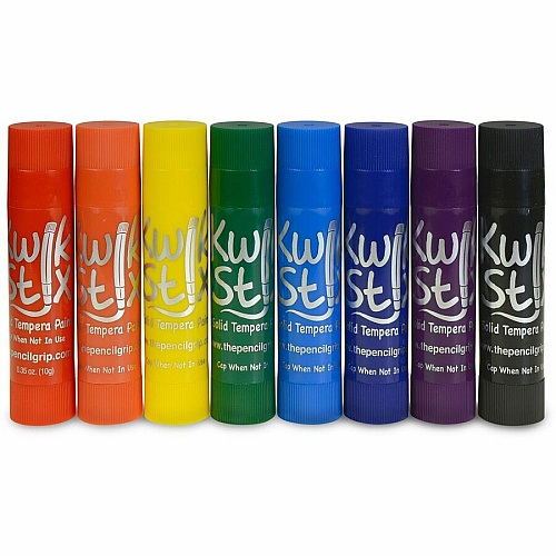 Kwik Stix Kwik Stix Tempera Paint/Paper Set Stick - Red, Orange, Yellow, Green, Light Blue, Dark Blue, Purple, Black - Washable - 96/Set - 1 Each (698)
