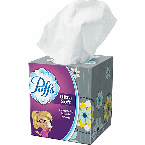 Puffs Ultra Soft Facial Tissue 2 Ply - 8.20" Width x 8.40" Length - White - 56/Box - 24 / Carton (35038CT)