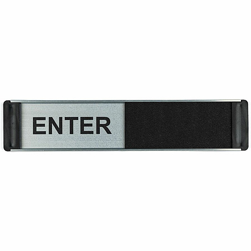Seco Door Signs Print/Message "Enter/Do Not Enter" - 10" Width x 2" Height - Door-mountable - Self-adhesive - Display, Meeting, Room - Aluminum, Polyvinyl Chloride (PVC) - Multicolor - 1 Each (BA112)