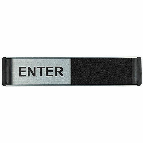 Seco Door Signs Print/Message "Enter/Do Not Enter" - 10" Width x 2" Height - Door-mountable - Self-adhesive - Display, Meeting, Room - Aluminum, Polyvinyl Chloride (PVC) - Multicolor - 1 Each (BA112)