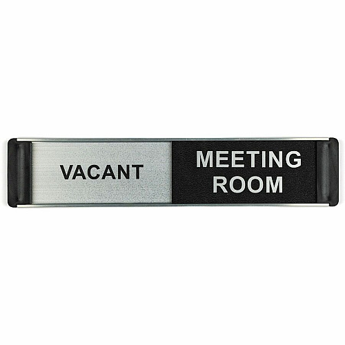 Stewart Superior Conference Room Sign Print/Message "Meeting Room" , "Engaged" , "Meeting Room" , "Vacant" - 10" Width x 2" Height - Self-adhesive - Conference - Aluminum, Polyvinyl Chloride (PVC) - 1 Each (BA101)