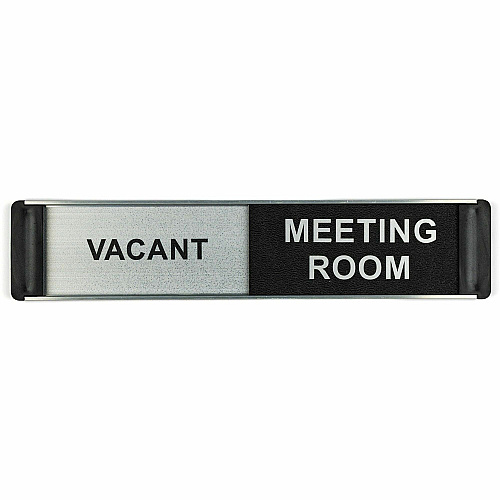 Stewart Superior Conference Room Sign Print/Message "Meeting Room" , "Engaged" , "Meeting Room" , "Vacant" - 10" Width x 2" Height - Self-adhesive - Conference - Aluminum, Polyvinyl Chloride (PVC) - 1 Each (BA101)