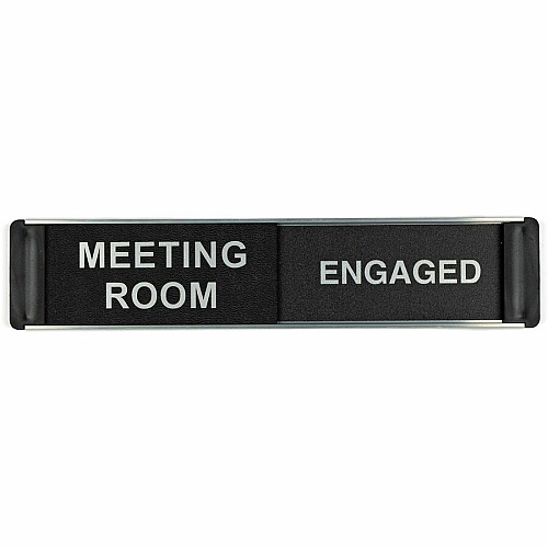 Stewart Superior Conference Room Sign Print/Message "Meeting Room" , "Engaged" , "Meeting Room" , "Vacant" - 10" Width x 2" Height - Self-adhesive - Conference - Aluminum, Polyvinyl Chloride (PVC) - 1 Each (BA101)