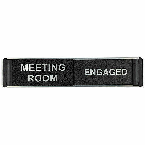 Stewart Superior Conference Room Sign Print/Message "Meeting Room" , "Engaged" , "Meeting Room" , "Vacant" - 10" Width x 2" Height - Self-adhesive - Conference - Aluminum, Polyvinyl Chloride (PVC) - 1 Each (BA101)