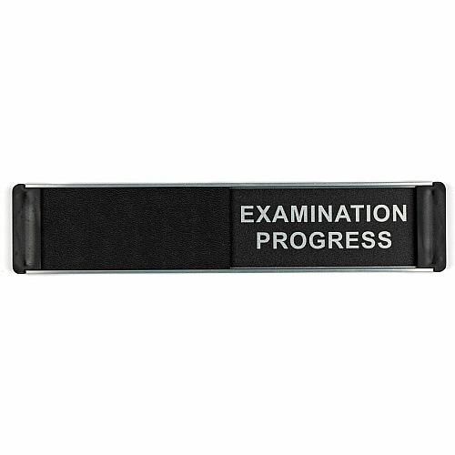 Seco Door Signs Print/Message "EXAMINATION IN PROGRESS" - 10" Width x 2" Height - Door-mountable - Self-adhesive - Display, Meeting, Room - Aluminum, Polyvinyl Chloride (PVC) - Multicolor - 1 Each (BA111)