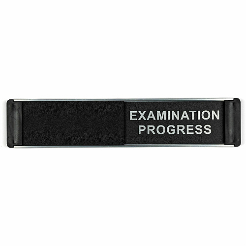 Seco Door Signs Print/Message "EXAMINATION IN PROGRESS" - 10" Width x 2" Height - Door-mountable - Self-adhesive - Display, Meeting, Room - Aluminum, Polyvinyl Chloride (PVC) - Multicolor - 1 Each (BA111)