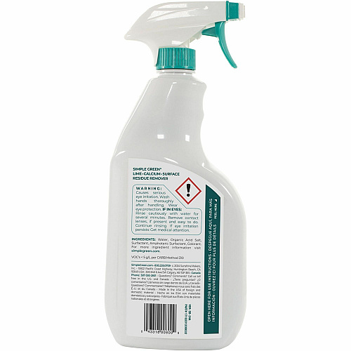 Simple Green Lime-Calcium-Surface Residue Remover For Multi Surface, Multipurpose - 32 fl oz (1 quart) - Pleasant, Wintergreen Scent - Bleach-free, Ammonia-free, Phosphorous-free, Non-abrasive - Turquoise Spray - 1 Each (1700032)