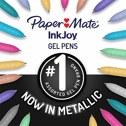 Paper Mate InkJoy Gel Pens 0.8 mm Medium, 0.7 mm Pen Point - Assorted, Metallic Ink - Gel-based - 6 / Pack (2209485)