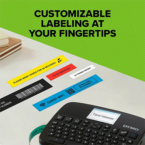Dymo LabelManager Executive 640 CB Kits Thermal Transfer - 0.79 in/s Mono - Tape - 0.24" , 0.35" , 0.47" , 0.75" , 0.94" - 1" Screen - Battery - Lithium Ion (Li-Ion) - Battery Included - Black - Handheld - Handheld, PC, Mac - Ergonomic Design -  (2197370)