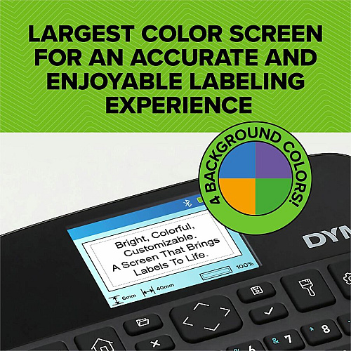 Dymo LabelManager Executive 640 CB Kits Thermal Transfer - 0.79 in/s Mono - Tape - 0.24" , 0.35" , 0.47" , 0.75" , 0.94" - 1" Screen - Battery - Lithium Ion (Li-Ion) - Battery Included - Black - Handheld - Handheld, PC, Mac - Ergonomic Design -  (2197370)