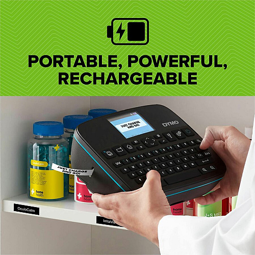Dymo LabelManager Executive 640 CB Kits Thermal Transfer - 0.79 in/s Mono - Tape - 0.24" , 0.35" , 0.47" , 0.75" , 0.94" - 1" Screen - Battery - Lithium Ion (Li-Ion) - Battery Included - Black - Handheld - Handheld, PC, Mac - Ergonomic Design -  (2197370)