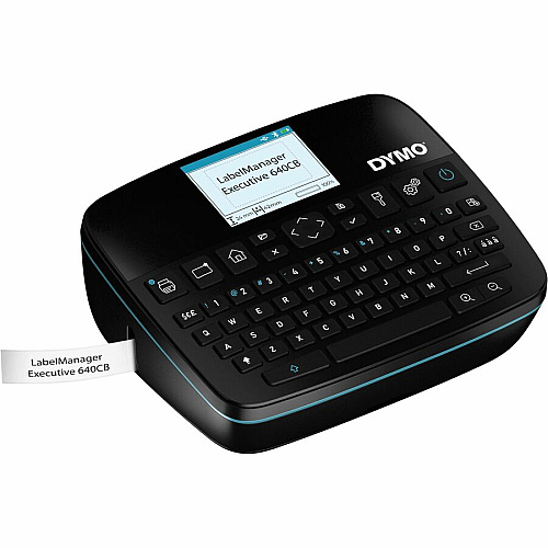 Dymo LabelManager Executive 640 CB Kits Thermal Transfer - 0.79 in/s Mono - Tape - 0.24" , 0.35" , 0.47" , 0.75" , 0.94" - 1" Screen - Battery - Lithium Ion (Li-Ion) - Battery Included - Black - Handheld - Handheld, PC, Mac - Ergonomic Design -  (2202121)