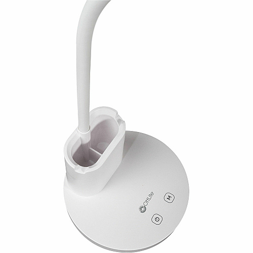 OttLite Rechargeable LED Lamp w/Phone Holder LED Bulb - Rechargeable Battery, USB Charging, Flexible Neck, ClearSun LED, Adjustable Height, Adjustable Angle - Desk Mountable - White - for Desk, Dining Room, Craft Area, Work Area - 1 Each (CSR1600CSHPR)