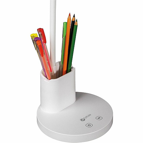 OttLite Rechargeable LED Lamp w/Phone Holder LED Bulb - Rechargeable Battery, USB Charging, Flexible Neck, ClearSun LED, Adjustable Height, Adjustable Angle - Desk Mountable - White - for Desk, Dining Room, Craft Area, Work Area - 1 Each (CSR1600CSHPR)