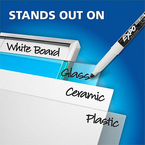 Expo Low-Odor Dry Erase Markers Fine Marker Point - Erasable - Assorted Ink/ - 4 / Pack (2138430A)
