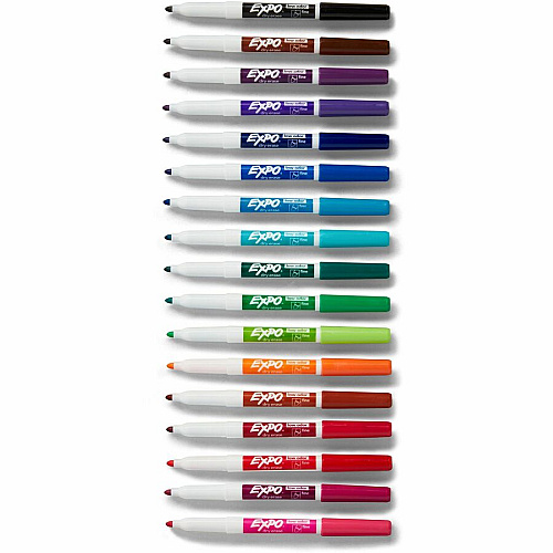 Expo Low-Odor Dry Erase Markers Fine Marker Point - Erasable - Assorted Ink/ - 16 / Pack (2138471A)