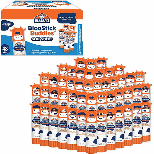 Elmer's Disappearing Color School Glue Sticks 0.21 oz - Blue - 48 / Box (2213735)
