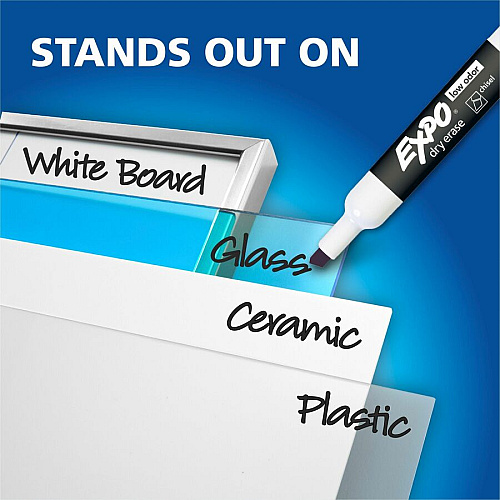 Expo Magnetic Dry-erase Marker Chisel Marker Point - Erasable - Black Ink/ - 4 / Pack (1944729A)