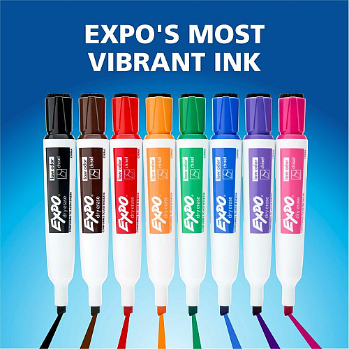 Expo Magnetic Dry-erase Marker Chisel Marker Point - Erasable - Black Ink/ - 4 / Pack (1944729A)