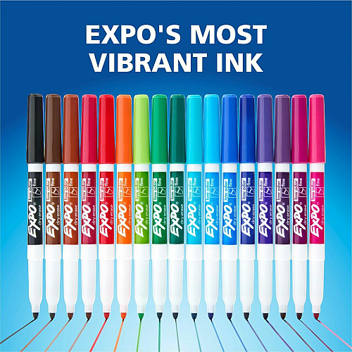 Expo Low-Odor Dry Erase Markers Fine Marker Point - Erasable - Assorted Ink/ - 36 / Box (2138424A)
