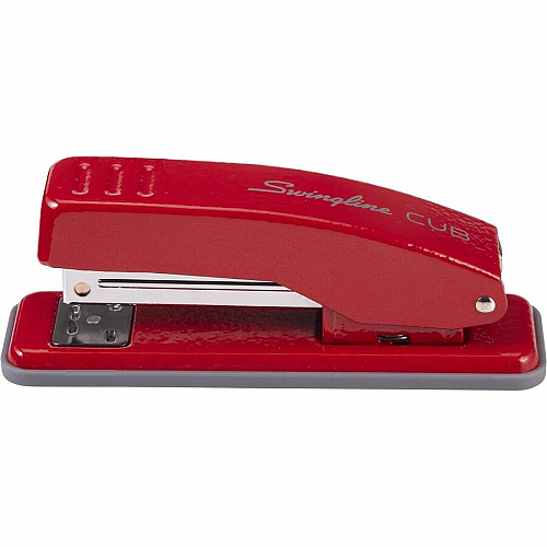 Swingline Cub Compact Stapler Staples Upto 20 Sheet - Holds Upto 105 Staple - Half Strip - Electric Rio Red - Metal - 1 Each (1070)