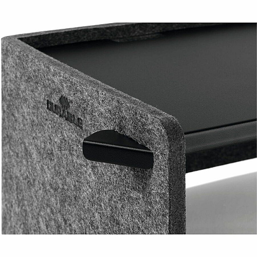 DURABLE Effect Monitor Stand 22.05 lb Load Capacity - 6.38" Height x 19.53" Width x 10.24" Depth - Desk, Table - Metal, Polyethylene Terephthalate (PET) Felt - Charcoal - For Monitor, Notebook - Ergonomic, Storage Space, Cable Management (508158)