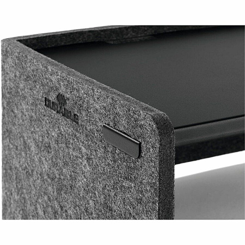 DURABLE Effect Monitor Stand 22.05 lb Load Capacity - 6.38" Height x 19.53" Width x 10.24" Depth - Desk, Table - Metal, Polyethylene Terephthalate (PET) Felt - Charcoal - For Monitor, Notebook - Ergonomic, Storage Space, Cable Management (508158)