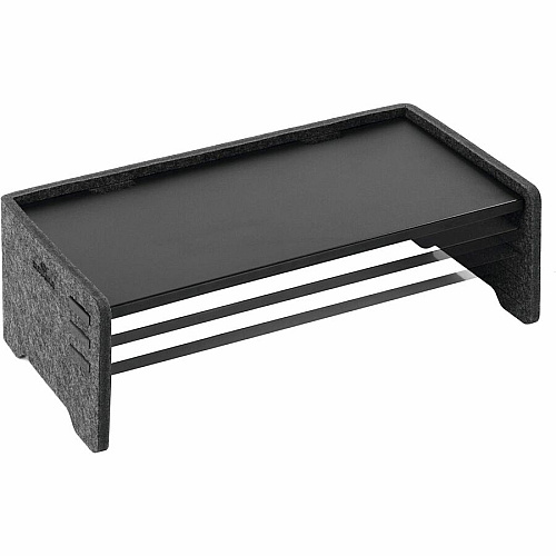 DURABLE Effect Monitor Stand 22.05 lb Load Capacity - 6.38" Height x 19.53" Width x 10.24" Depth - Desk, Table - Metal, Polyethylene Terephthalate (PET) Felt - Charcoal - For Monitor, Notebook - Ergonomic, Storage Space, Cable Management (508158)