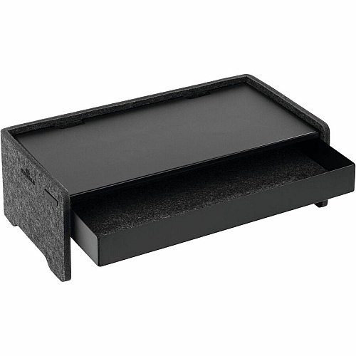 DURABLE Effect Monitor Stand 22.05 lb Load Capacity - 6.38" Height x 19.53" Width x 10.24" Depth - Desk, Table - Metal, Polyethylene Terephthalate (PET) Felt - Charcoal - For Monitor, Notebook - Ergonomic, Storage Space, Cable Management (508158)