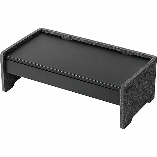 DURABLE Effect Monitor Stand 22.05 lb Load Capacity - 6.38" Height x 19.53" Width x 10.24" Depth - Desk, Table - Metal, Polyethylene Terephthalate (PET) Felt - Charcoal - For Monitor, Notebook - Ergonomic, Storage Space, Cable Management (508158)