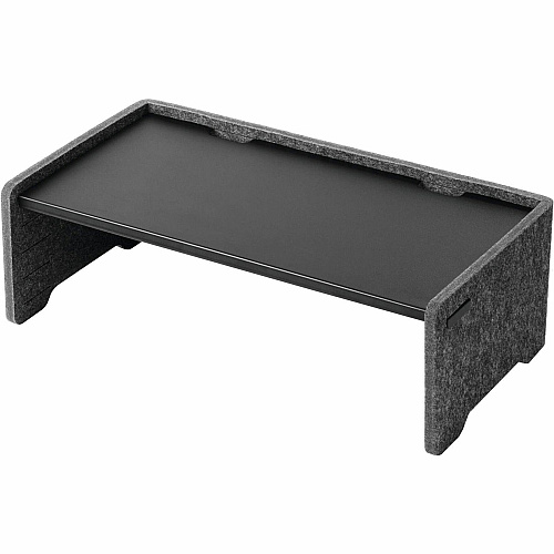 DURABLE Effect Monitor Stand 22.05 lb Load Capacity - 6.38" Height x 19.53" Width x 10.24" Depth - Desk, Table - Metal, Polyethylene Terephthalate (PET) Felt - Charcoal - For Monitor, Notebook - Ergonomic, Storage Space, Cable Management (508158)