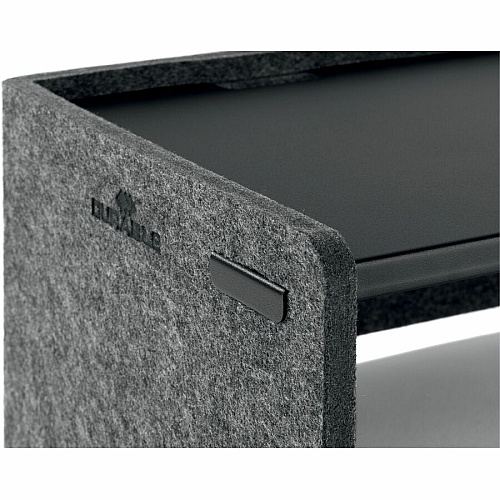 DURABLE Effect Monitor Stand 22.05 lb Load Capacity - 6.38" Height x 19.53" Width x 10.24" Depth - Desk, Table - Metal, Polyethylene Terephthalate (PET) Felt - Charcoal - For Monitor, Notebook - Ergonomic, Storage Space, Cable Management (508158)