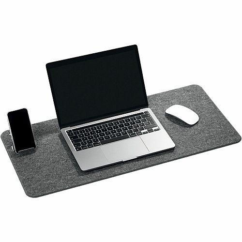 DURABLE Durable Effect Desk Mat Home Office - 13" Length x 27.50" Width x 0.150" Depth - Rectangular - Polyethylene Terephthalate (PET), Felt - Charcoal - 1 Each (708158)