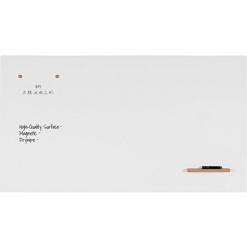 Lorell Loop Whiteboard 60" (5 ft) Width x 36" (3 ft) Height - White Steel Surface - Magnetic - Durable, Frameless, Impact Resistant - 1 Each (69670)