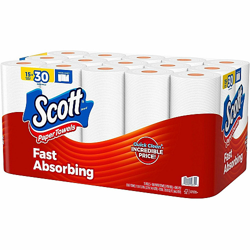 Scott Choose-A-Sheet Paper Towels White - Fiber Paper - 15 / Pack (56674)