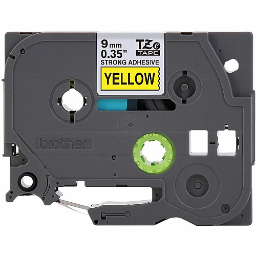 P-touch Label Tape x 11/32" Width x 26 1/5 ft Length - Tape - Black On Yellow - Water Resistant - Laminated - Chemical Resistant, Abrasion Resistant, Temperature Resistant, Fade Resistant, Easy Peel, Split Backing, Durable, Strong Adhesive, Gre (TZES621G)
