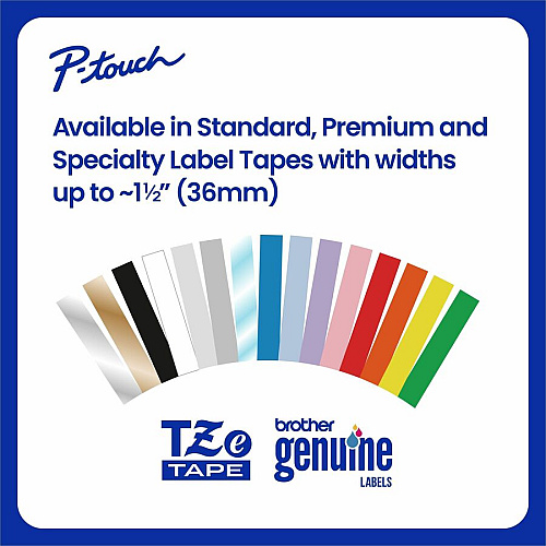 Brother P-touch TZe Label Tape x 15/16" Width x 26 1/4 ft Length - Tape - White - Polyethylene - Water Resistant - Laminated - High Durable, Wear Resistant, Tear Resistant, Fade Resistant, Abrasion Resistant, Temperature Resistant, Split Back (TZE2512PKG)