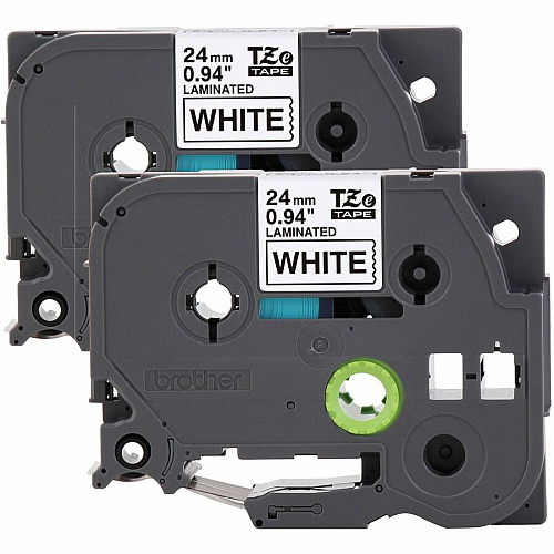 Brother P-touch TZe Label Tape x 15/16" Width x 26 1/4 ft Length - Tape - White - Polyethylene - Water Resistant - Laminated - High Durable, Wear Resistant, Tear Resistant, Fade Resistant, Abrasion Resistant, Temperature Resistant, Split Back (TZE2512PKG)