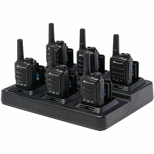 Midland BR10 License-Free Business Radio Built-in Flashlight - Drop Resistant - Lithium Ion (Li-Ion) - Black, Gray - 1 Each (BR10X6)