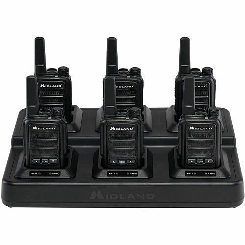 Midland BR10 License-Free Business Radio Built-in Flashlight - Drop Resistant - Lithium Ion (Li-Ion) - Black, Gray - 1 Each (BR10X6)