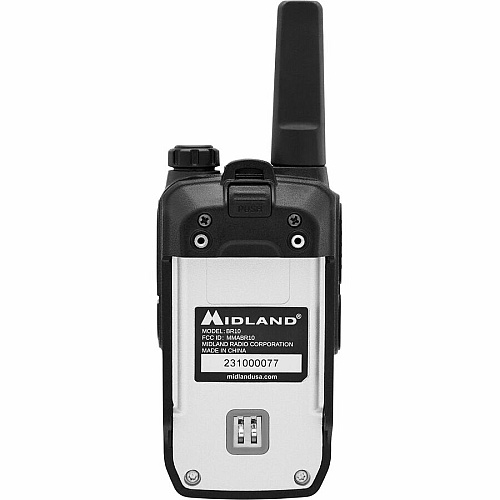 Midland Radio BR10 License-Free Business Radio Built-in Flashlight - Drop Resistant - Lithium Ion (Li-Ion) - Black, Gray - 2 / Each (BR10X2)